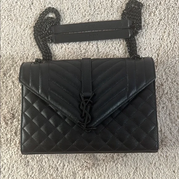 Saint Laurent Black Medium Quilted Leather Shoulder Bag - Picture 1 of 11